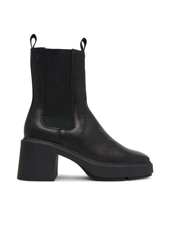 Calvin Klein Bokacsizma Calvin Klein Block Heel Chelsea Boot Lth HW0HW03694 Fekete