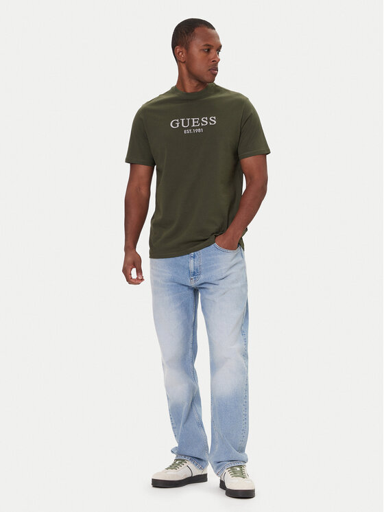 Guess Guess Marškinėliai M5BI09 K8FQ4 Žalia Regular Fit