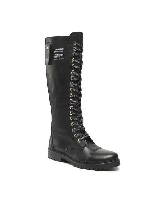Zadig & Voltaire Kozaki Zadig & Voltaire Joe Boot Smooth Cowskin SWCT00101 Czarny
