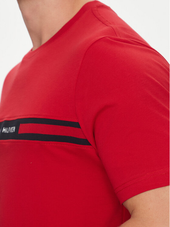Tommy Hilfiger Tommy Hilfiger Marškinėliai Chest Insert MW0MW36498 Raudona Regular Fit