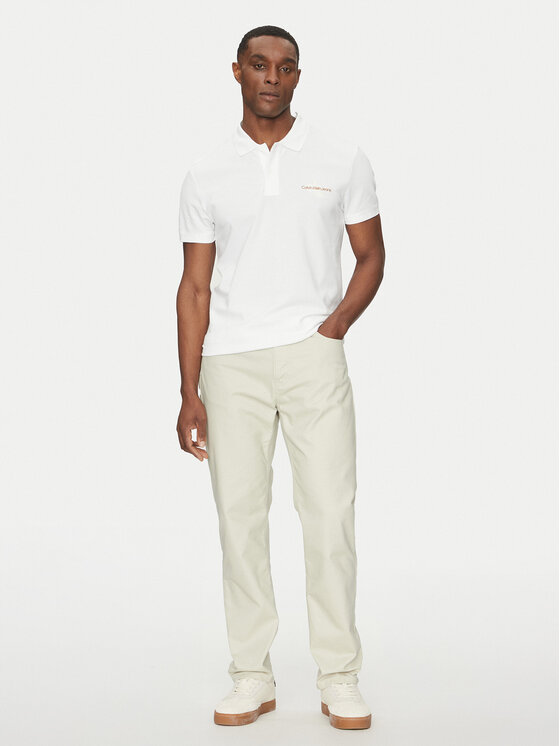 Calvin Klein Jeans Calvin Klein Jeans Polo Monologo J30J325664 Bianco Regular Fit