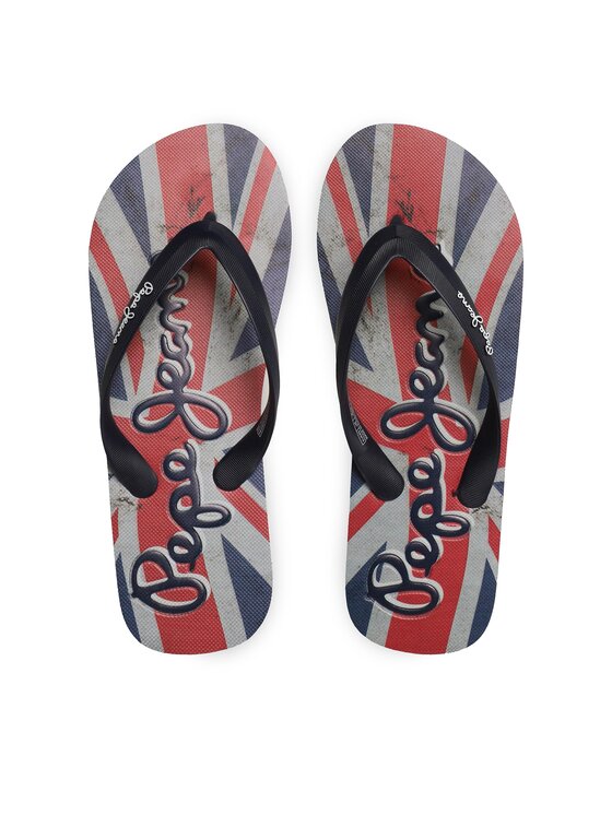 Pepe Jeans Šlepetės per pirštą Pepe Jeans Hawi Flag M PMS70134 Tamsiai mėlyna