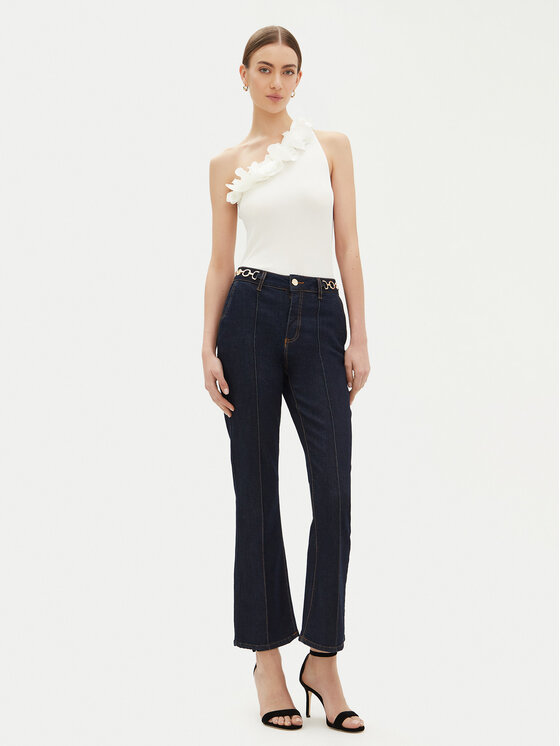 Fracomina Fracomina Marškinėliai FR25ST2018J46301 Écru Regular Fit