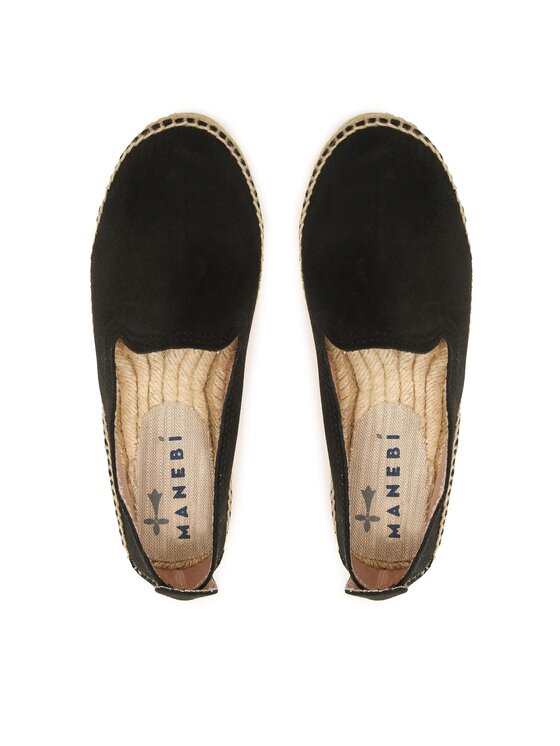 Manebi Еспадрильї Manebi Suede Flat Espadrilles Чорний