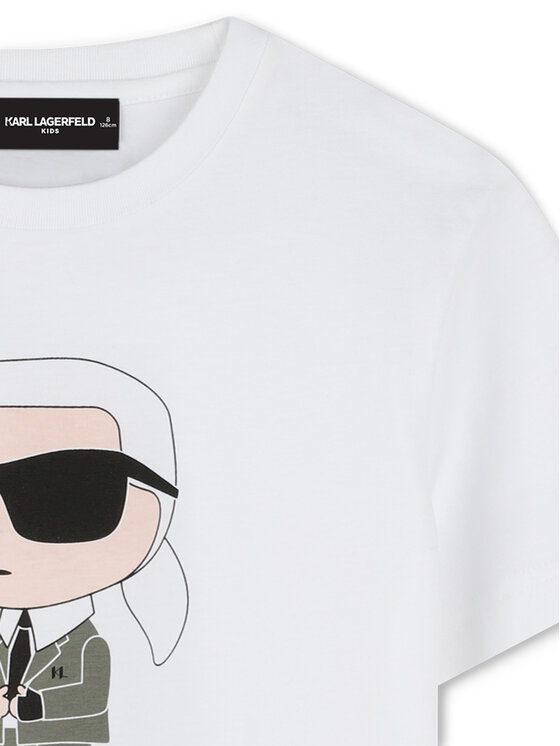 Karl Lagerfeld Kids Karl Lagerfeld Kids Marškinėliai Z30437 S Balta Regular Fit