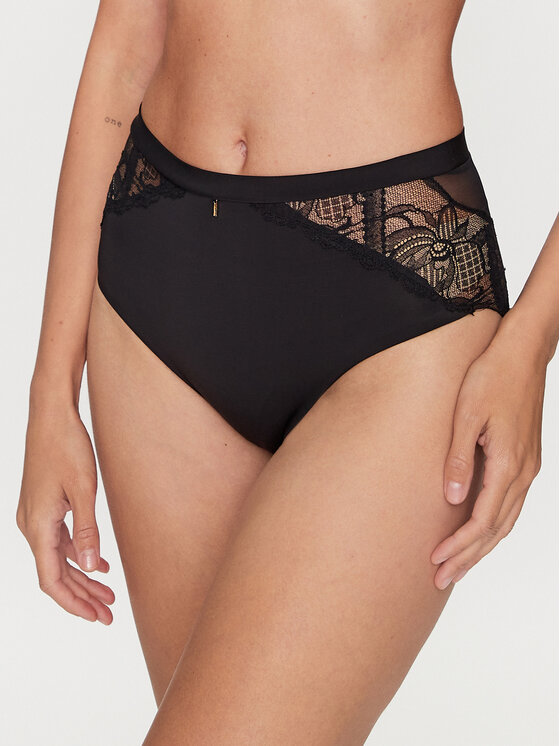 Chantelle Chantelle Klasične gaćice s visokim strukom Orangerie C17Q80 Crna