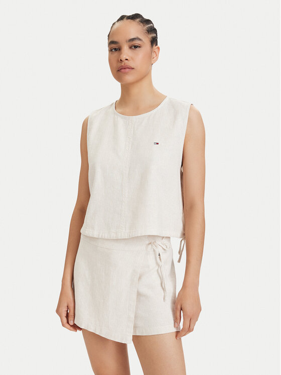 Tommy Jeans Tommy Jeans Top DW0DW22779 Beige claro Regular Fit