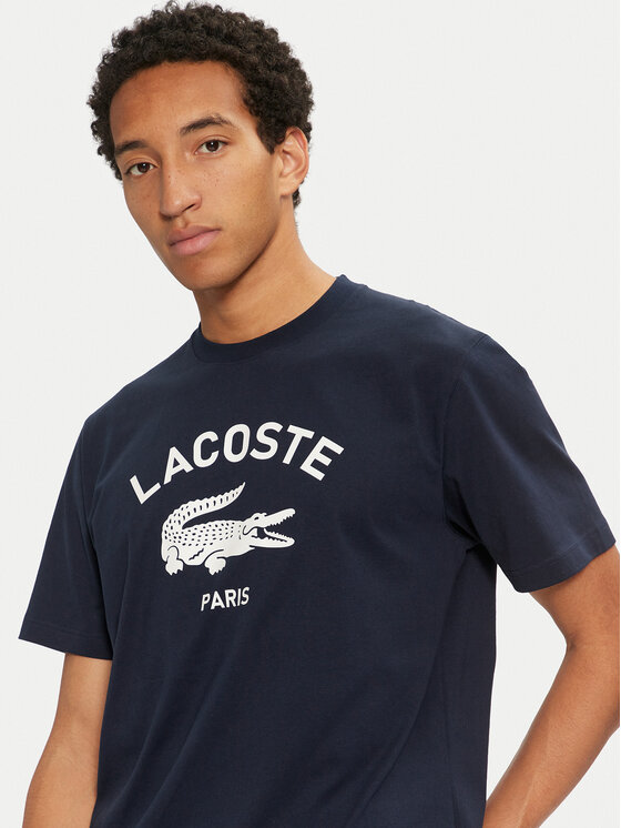 Lacoste Lacoste Marškinėliai TH2733 Tamsiai mėlyna Classic Fit