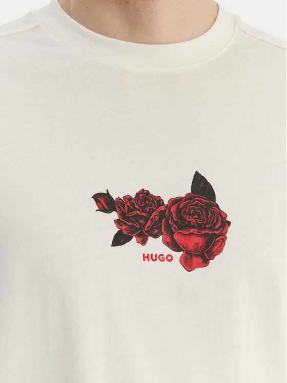 HUGO HUGO Camiseta Domans 50564642 Écru Oversize