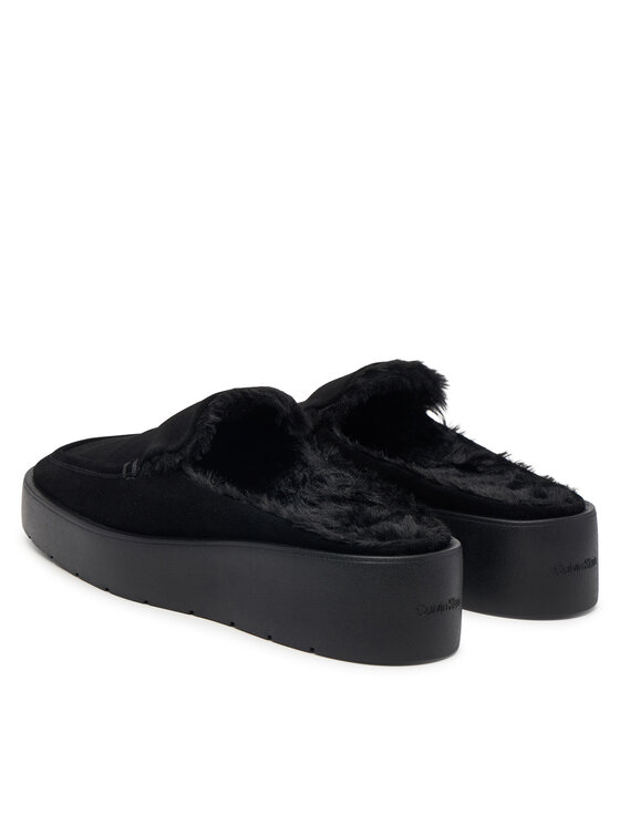 Calvin Klein Чехли Calvin Klein Flatform Mule Suede WL HW0HW03182 Черен