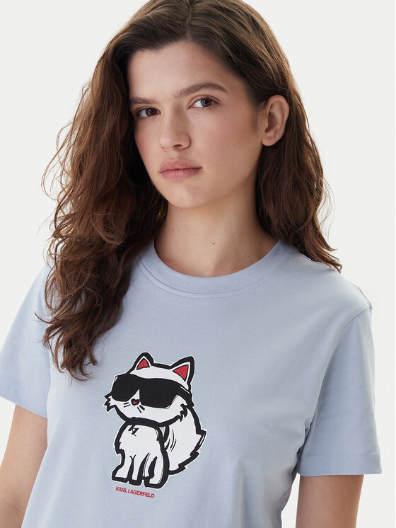 KARL LAGERFELD KARL LAGERFELD Camiseta A1W17128 Celeste Regular Fit
