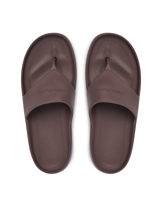 Calvin Klein Japonki Calvin Klein One Piece Eva Flip Flop Thong HW0HW02957 Brązowy
