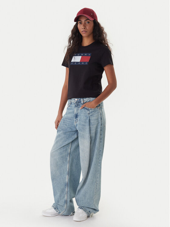 Tommy Jeans Tommy Jeans Camiseta Flag DW0DW22562 Negro Regular Fit