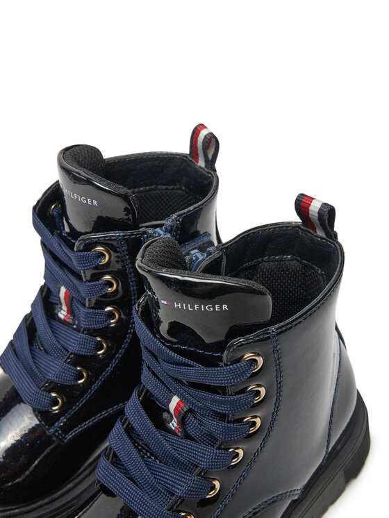 Tommy Hilfiger Zimski škornji Tommy Hilfiger Lace-Up Bootie T1A5-33564-1237 M Mornarsko modra
