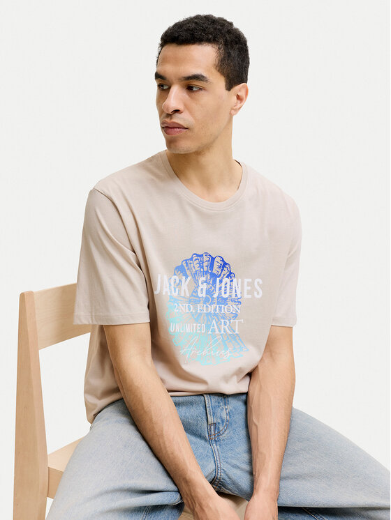 Jack & Jones Jack & Jones Camiseta Gradient Print 12288094 Beige claro Regular Fit