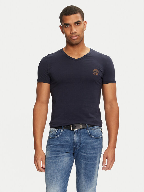Versace Versace T-Shirt AUU01004 1A1001 Σκούρο μπλε Regular Fit