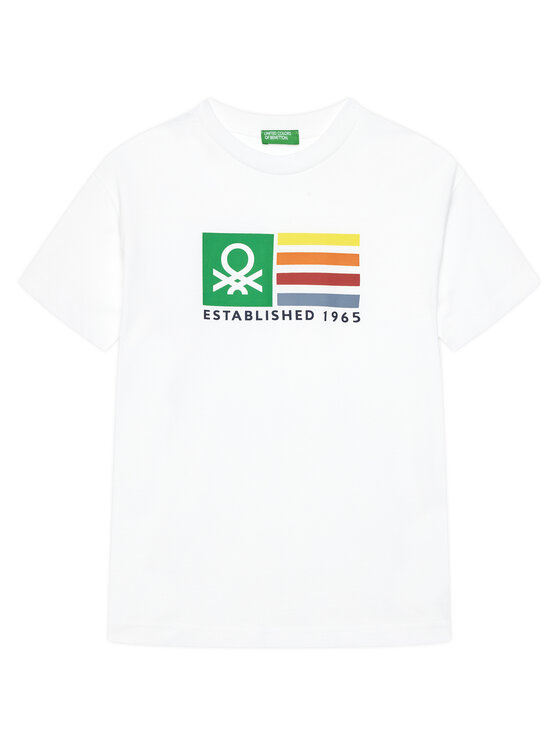 United Colors Of Benetton United Colors Of Benetton Póló 3I1XC10N3 Fehér Regular Fit