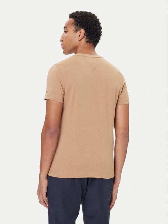 Tommy Hilfiger Tommy Hilfiger Majica Logo MW0MW11797 Bež Slim Fit