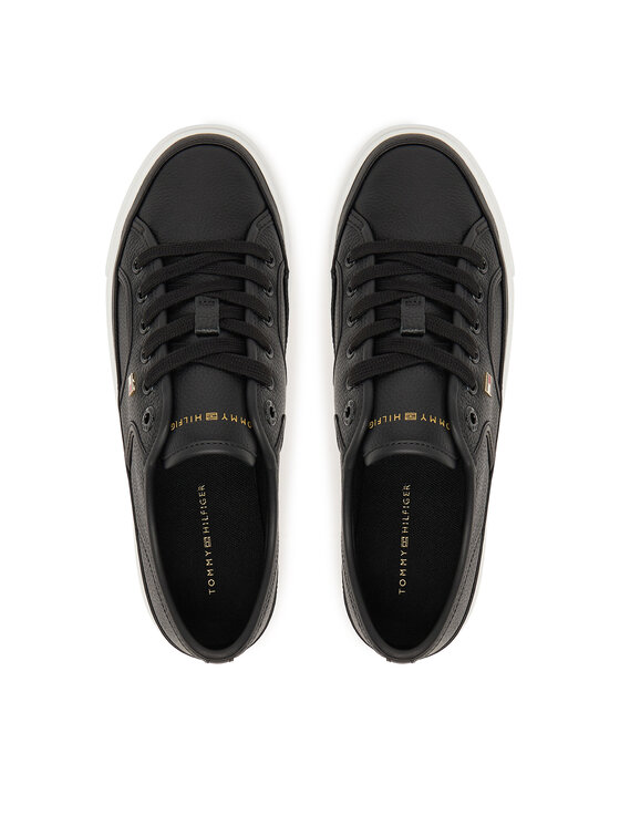 Tommy Hilfiger Snīkeri Tommy Hilfiger Platform Vulc Piping Ltr FW0FW09393 Melns
