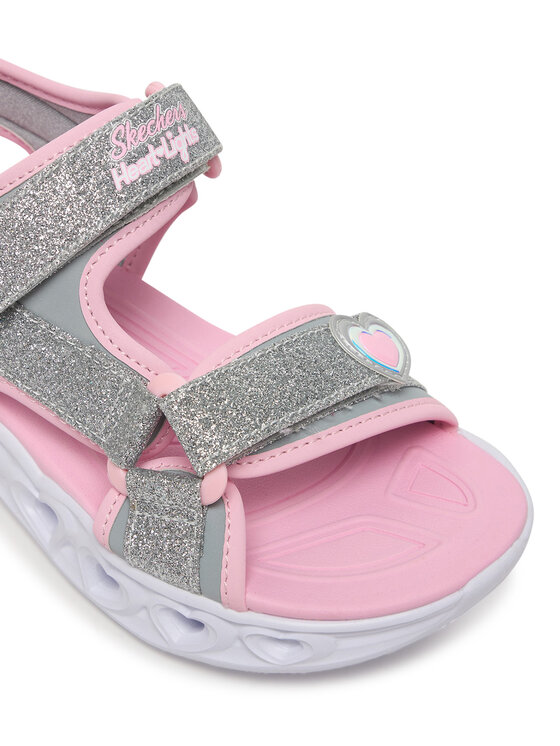 Skechers Босоніжки Skechers S-Lights: Heart Lights Sandal - Sugar Sparks 303114L/SLPK Срібний
