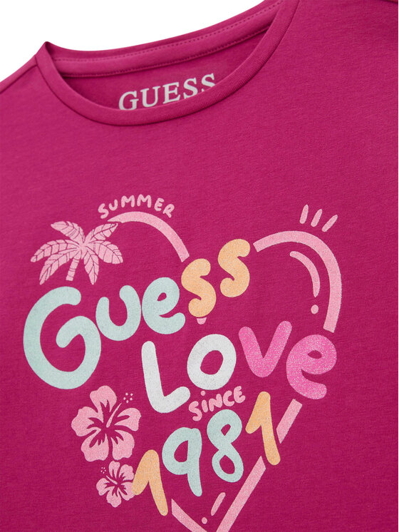Guess Guess Camiseta K6GI03 K6YW4 Rosa oscuro Regular Fit