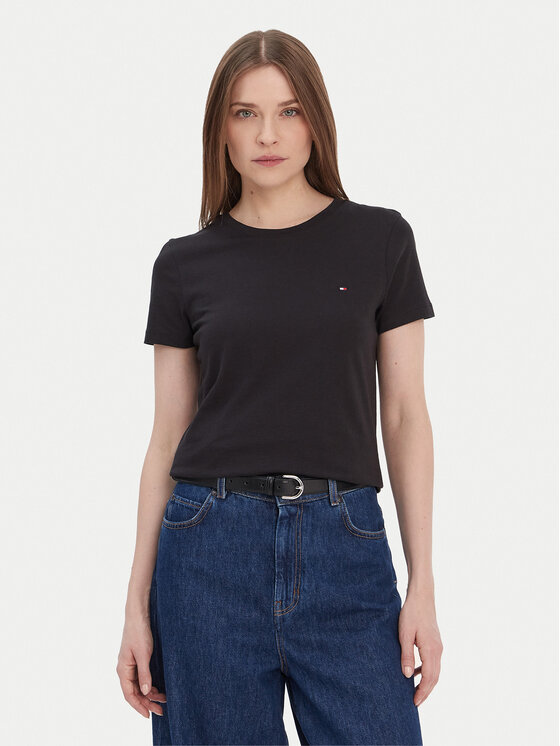 Tommy Hilfiger Tommy Hilfiger Camiseta Heritage Crew WW0WW22043 Negro Regular Fit