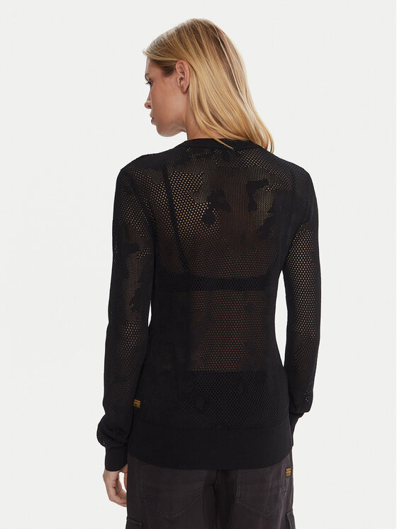 G-STAR G-Star Raw Светр Pointelle D27724-B754 Чорний Regular Fit