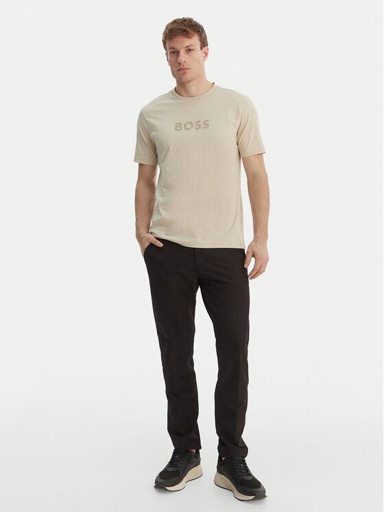 BOSS BOSS Camiseta TS_Terrace Logo 50559361 Beis Regular Fit