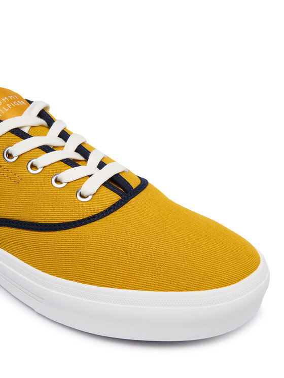 Tommy Hilfiger Tenisówki Tommy Hilfiger Th Vulc Cup Long Lace Canvas FM0FM05874 Żółty
