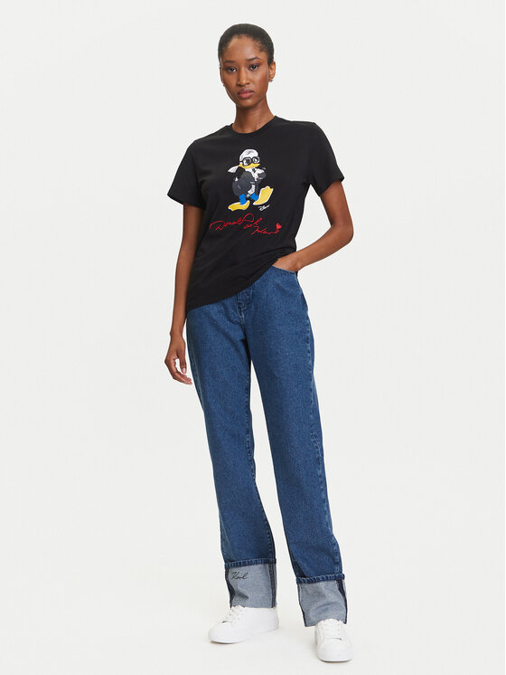 KARL LAGERFELD KARL LAGERFELD Marškinėliai A3W17090 Juoda Regular Fit