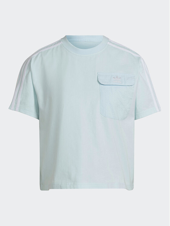 adidas adidas T-shirt Adicolor Classics Poplin Back Loose Tee HL9302 Svijetloplava Loose Fit