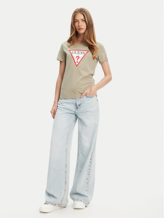 Guess Guess Majica W1YI1B I3Z14 Zelena Regular Fit