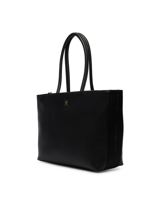 Tommy Hilfiger Torbica Tommy Hilfiger Th Logotape Tote AW0AW18742 Crna