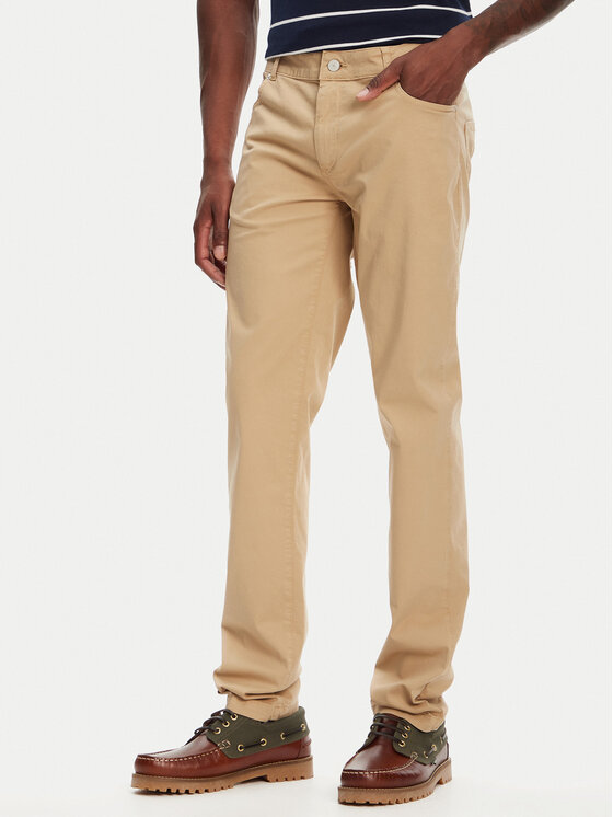 Kappa Kappa Pantalones de tela Gabardine 67117PW Beis Regular Fit