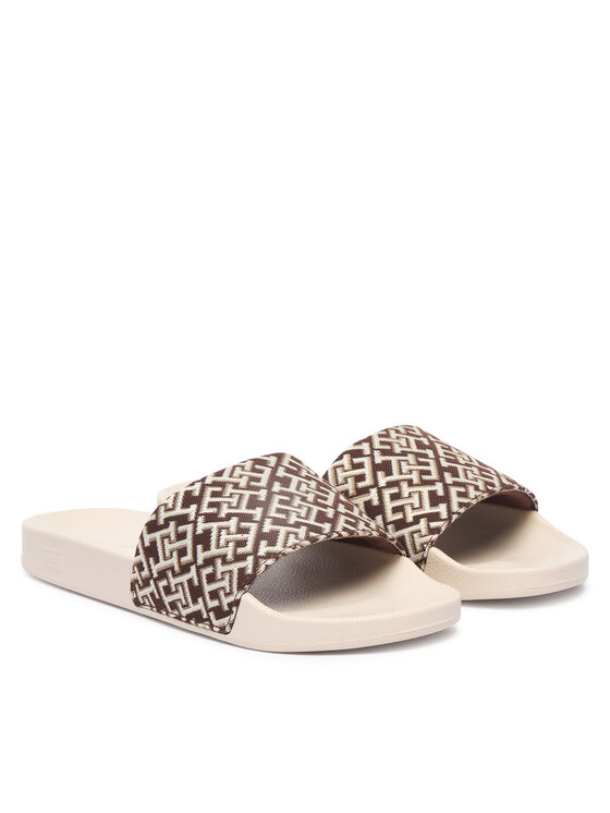 Tommy Hilfiger Papucs Tommy Hilfiger Monogram Pool Slide FW0FW09423 Barna