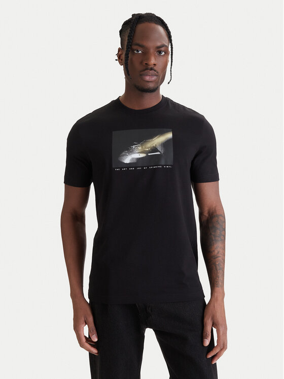BOSS BOSS Camiseta Dj 50561846 Negro Regular Fit