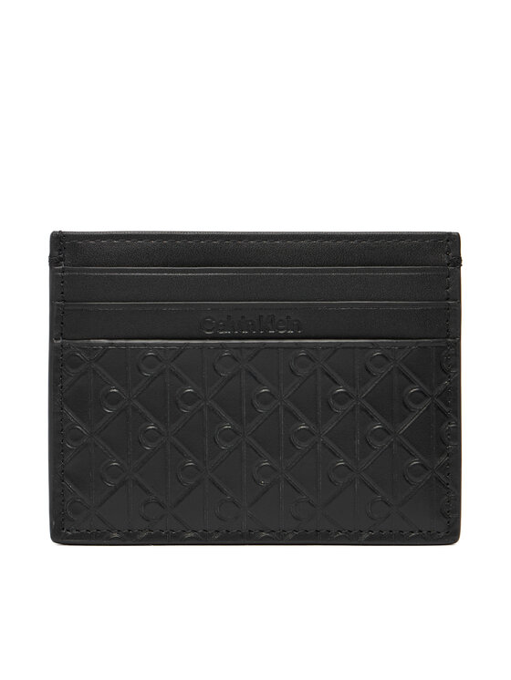 Calvin Klein Puzdro na kreditné karty Calvin Klein Embossed Emblem Card Case LV04D1128G Čierna