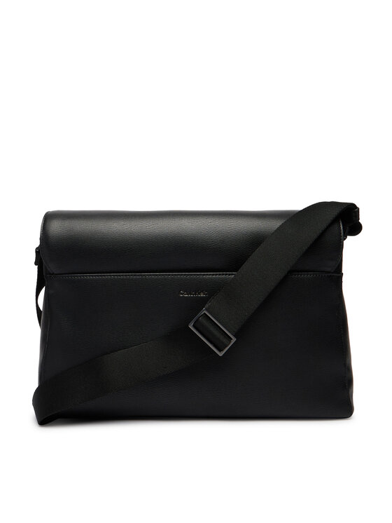 Calvin Klein Maža rankinė Calvin Klein Emblem Hw Flap Messenger LV04D3299G Juoda