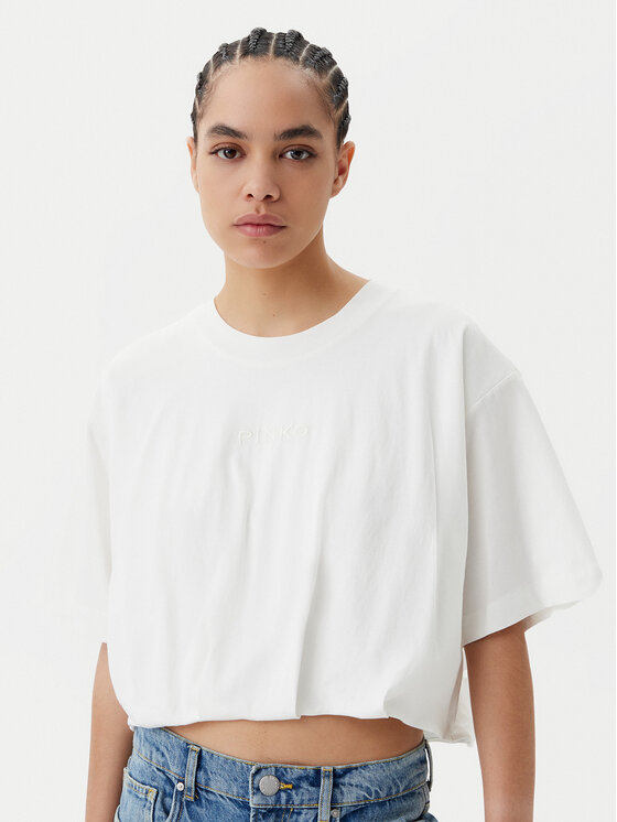 PINKO PINKO Футболка Torrone 104257 A2F8 Білий Regular Fit
