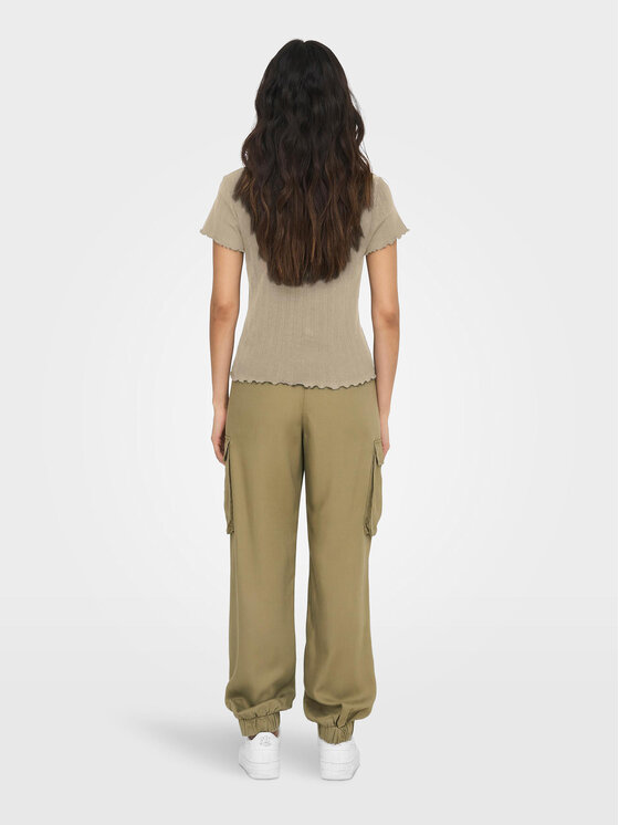 ONLY ONLY Футболка Carlotta 15256154 Бежевий Tight Fit