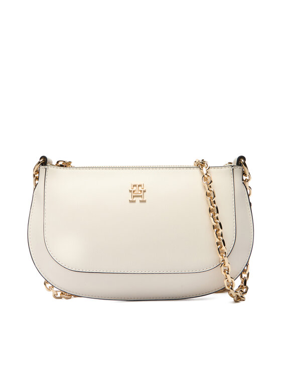 Tommy Hilfiger Дамска чанта Tommy Hilfiger Th Glam Mini Chain Crossover AW0AW18142 Екрю