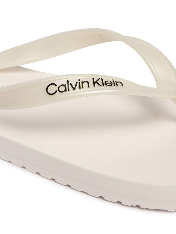 Calvin Klein Σαγιονάρες Calvin Klein Arwa - Metallic Pearlised Flip Flops HW0HW02956 Λευκό