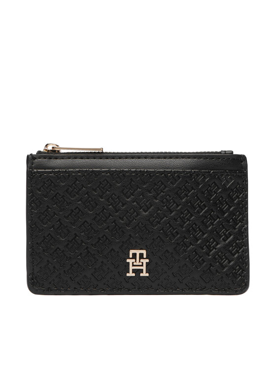 Tommy Hilfiger Bankkártya tartó Tommy Hilfiger Th Icon Long Cc Holder Mono AW0AW19166 Fekete