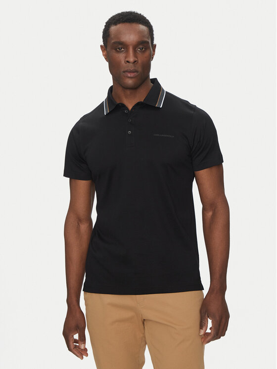KARL LAGERFELD KARL LAGERFELD Pólóing 745002 552200 Fekete Slim Fit