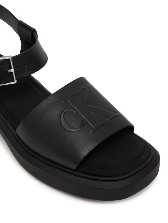 Calvin Klein Sandały Calvin Klein Chunky Sandal Lth Mg HW0HW03131 Czarny