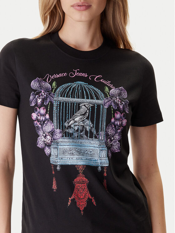 Versace Jeans Couture Versace Jeans Couture Camiseta 79HAHP04 CJ01P Negro Regular Fit