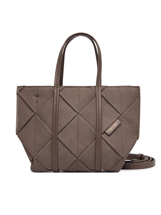 Calvin Klein Τσάντα Calvin Klein Woven Sueded Mini Tote Crossbody LV04F3696G Καφέ