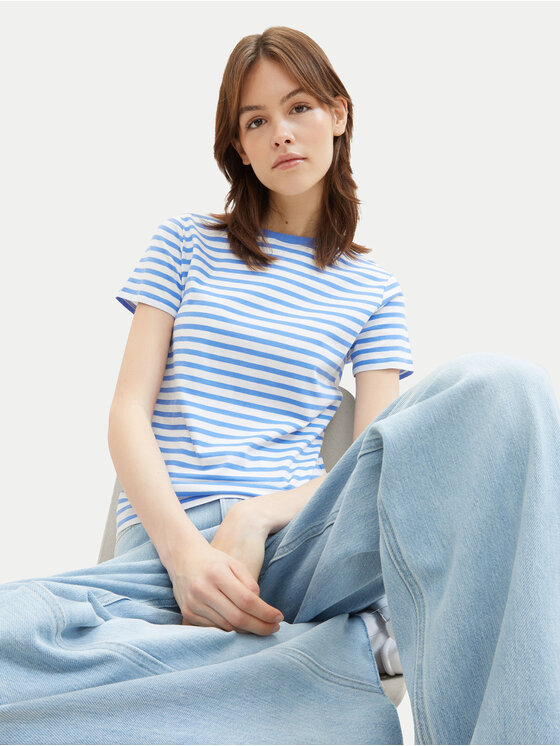 Tom Tailor Denim Tom Tailor Denim Póló 1035867 Kék Boxy Fit