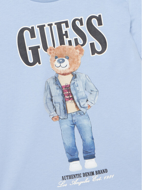 Guess Guess Футболка L6RI11 K8HM4 Блакитний Regular Fit