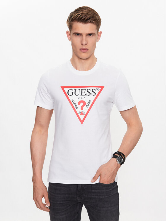 Guess Guess Majica M2YI71 I3Z14 Bela Slim Fit